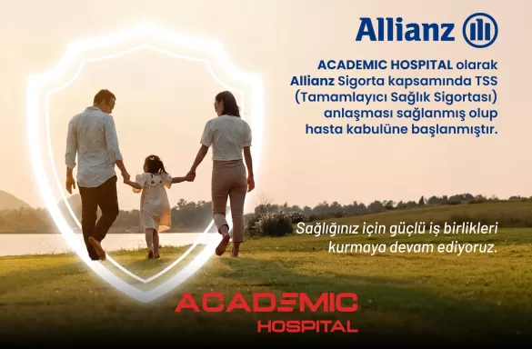 Allianz Sigorta kapsamında TSS (Tamamlayıcı Sağlık Sigortası) anlaşması sağlanmış olup hasta kabulüne başlanmıştır. 